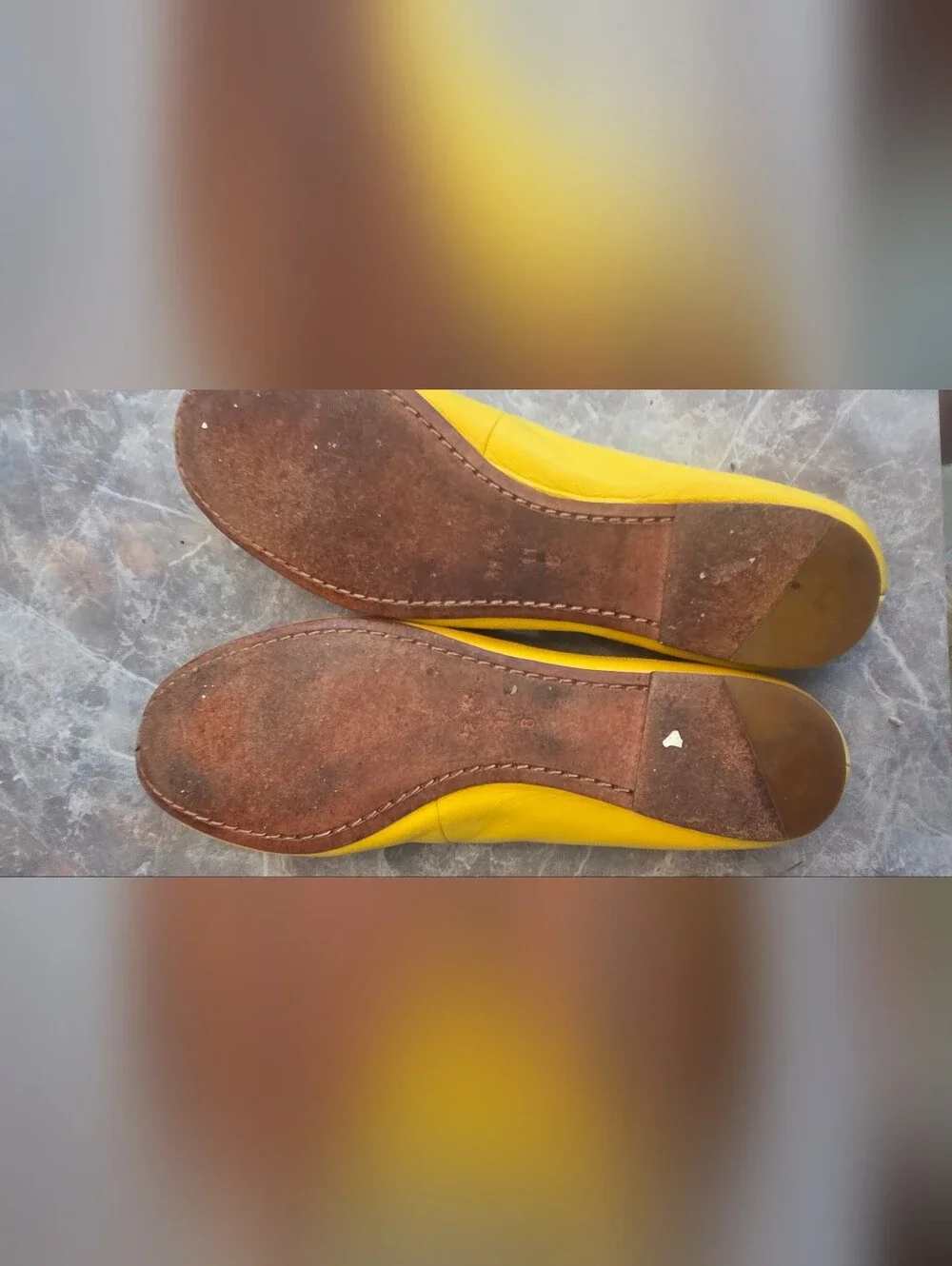 Coach Women's Yellow Leather Ballet Flats